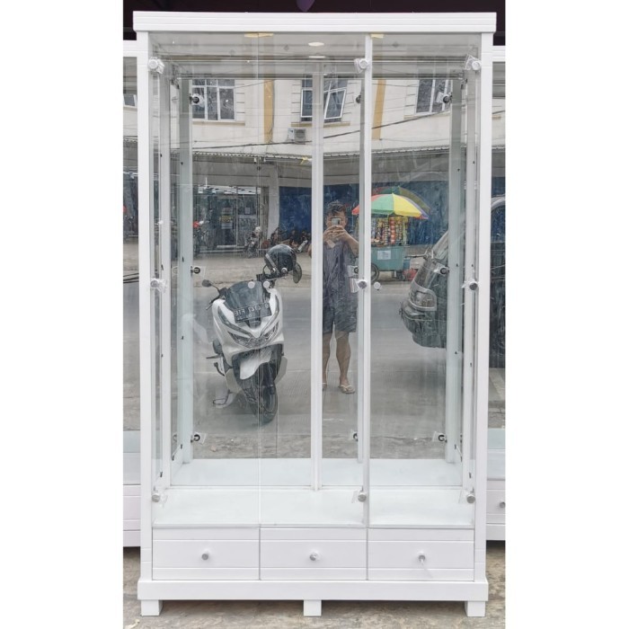 Lemari Pajangan Gamis / Baju / Pakaian Gantung 3 Pintu