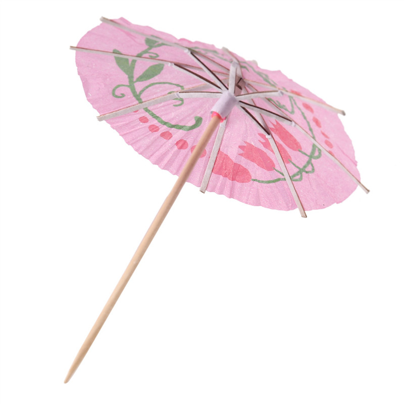 AB35-576Pcs Color Flower Paper Small Umbrella Sign Fruit Sign Cocktail Sign Bar Supplies Fruit Plate