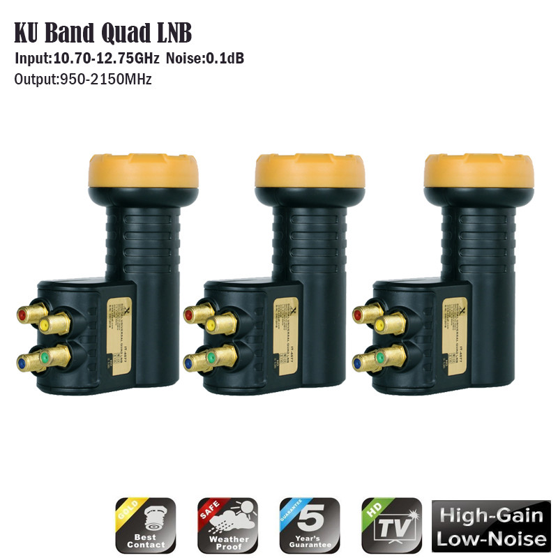 3Pieces/Set Quad B For Satellie TV Receiver Universal Quattro B Supper Quality Ku Band BF Noise Figu