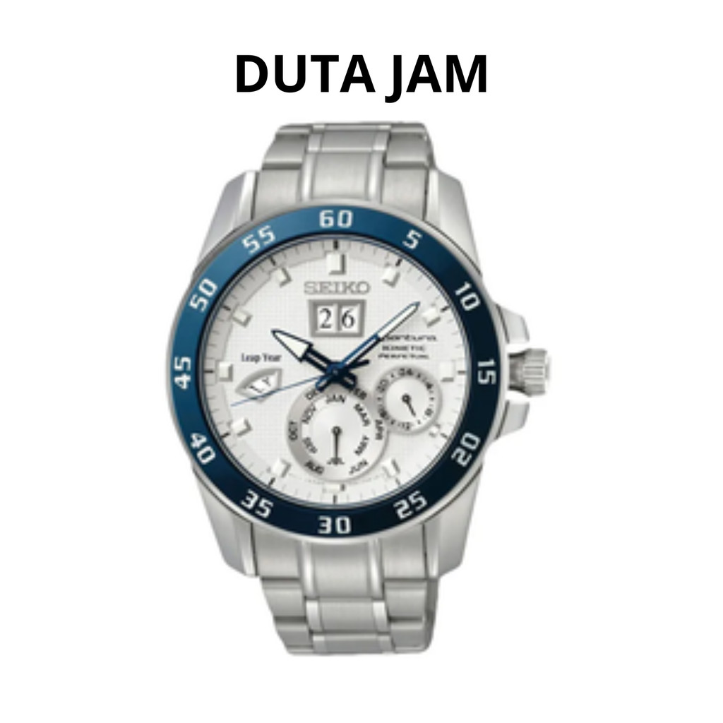 JAM TANGAN PRIA SEIKO SPORTURA SNP085P1 KINETIC PERPETUAL STAINLESS STEEL STRAP ORIGINAL