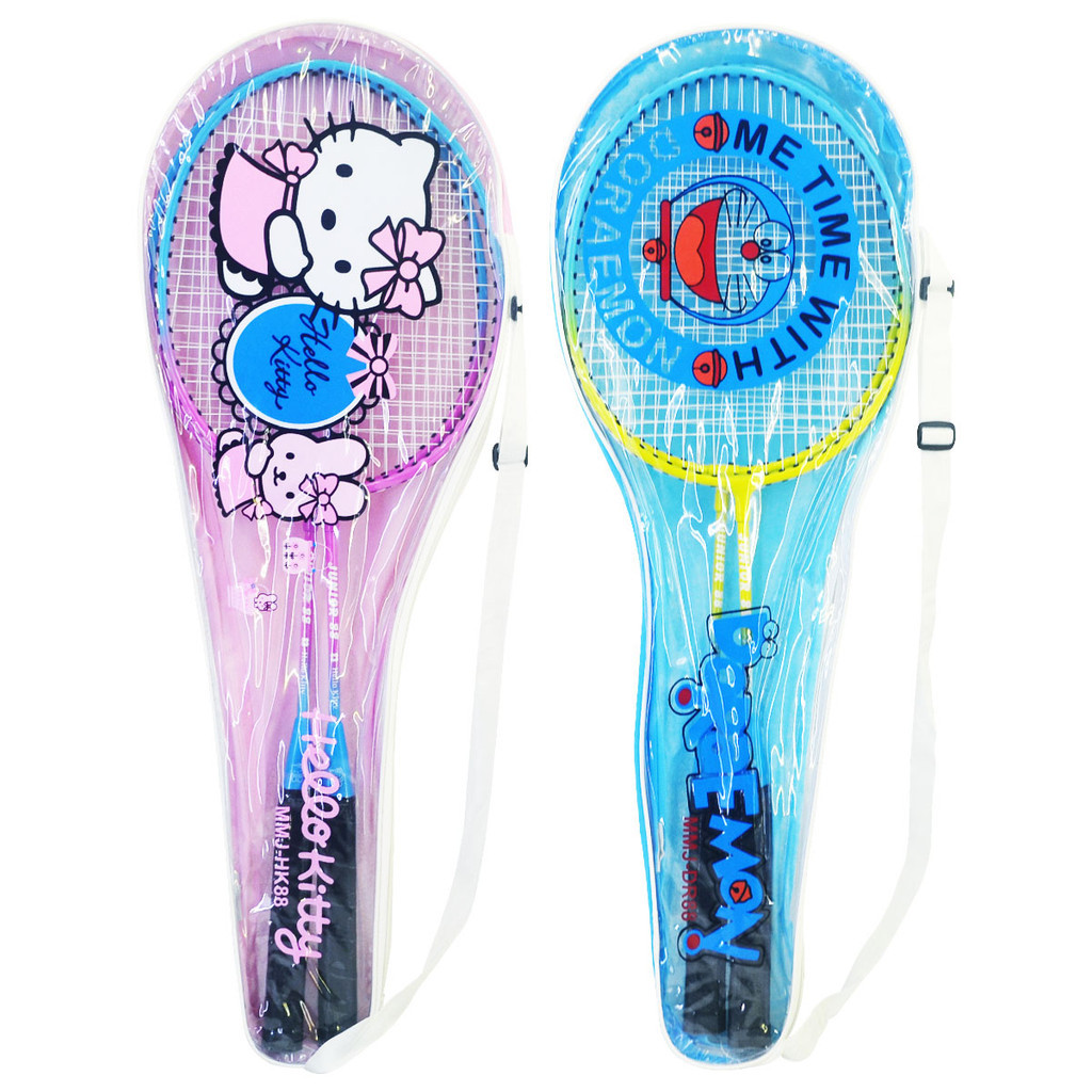 Raket Racket Badminton Fuhua Junior 88 plus Tas isi 2pcs Motif Kartun