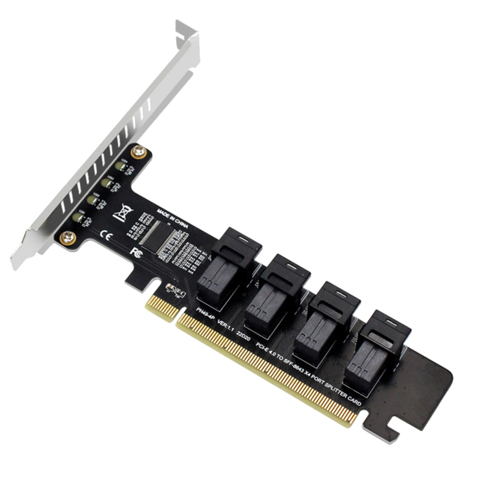 13pcs NVME PCIE SSD Adapter NGFF PCIE 16X To 4Ports U2 Split Expansion Card PCIE 16X To 4 Ports U2 S