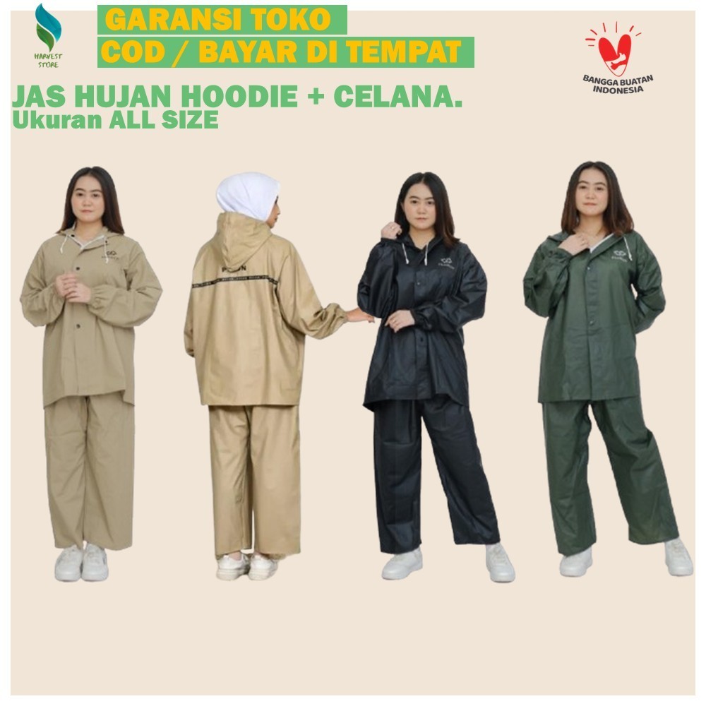 Jas Hujan Pria Wanita Jas Hujan Tebal dan Kuat Jas Hujan Pria Tebal Kualitas Bagus Mantol C93B