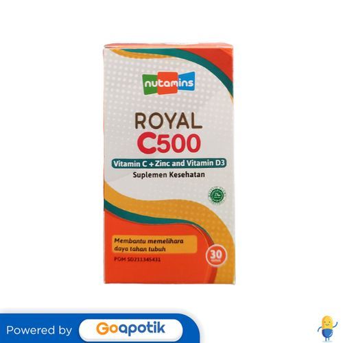 Nutamins Royal C500 Vit C+Zinc+D3 Botol 30 Tablet