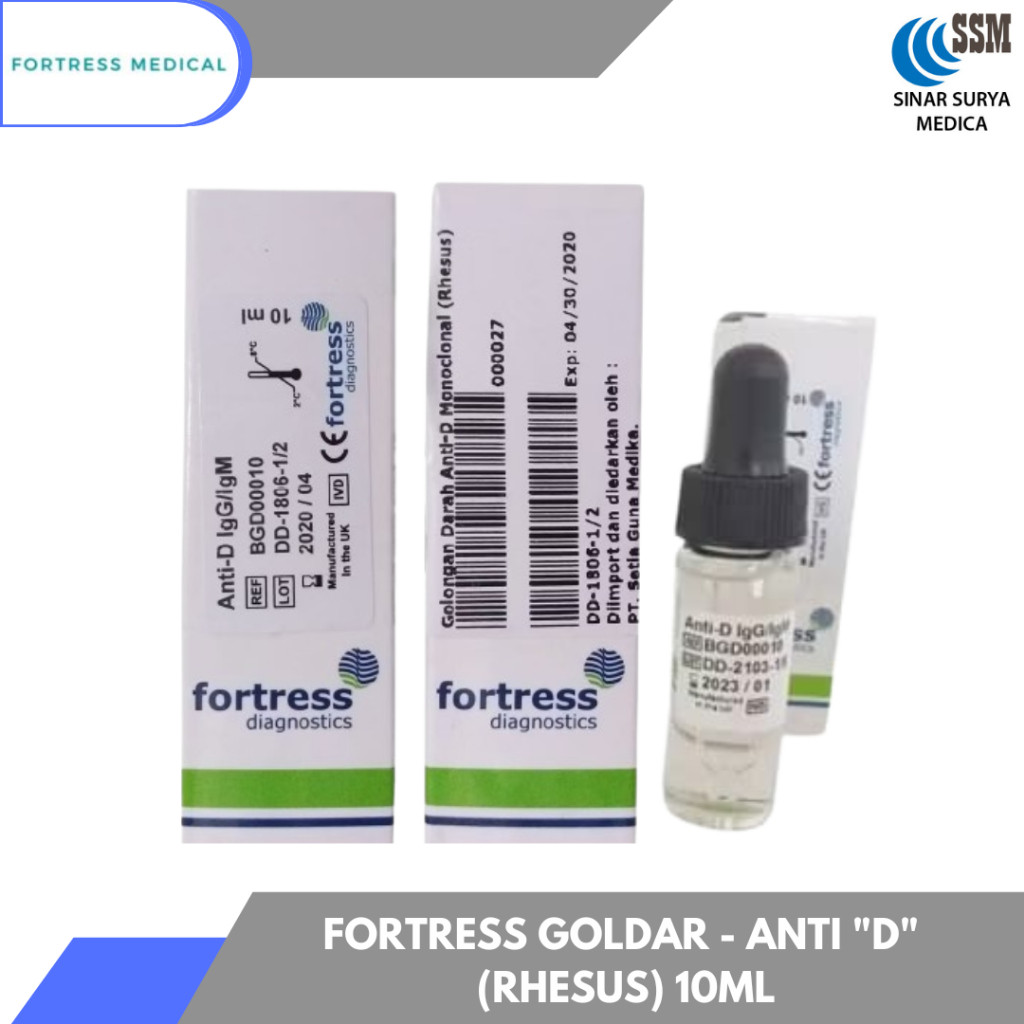 FORTRESS - Reagen Golongan Darah Anti A, B, D, AB 10ml Goldar FORTRESS Diagnostic