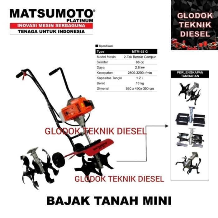 Terlaris Dan Terbaik Mesin Traktor Bajak Tanah Mini Tiller Cultivator Matsumoto Mtm-68 G