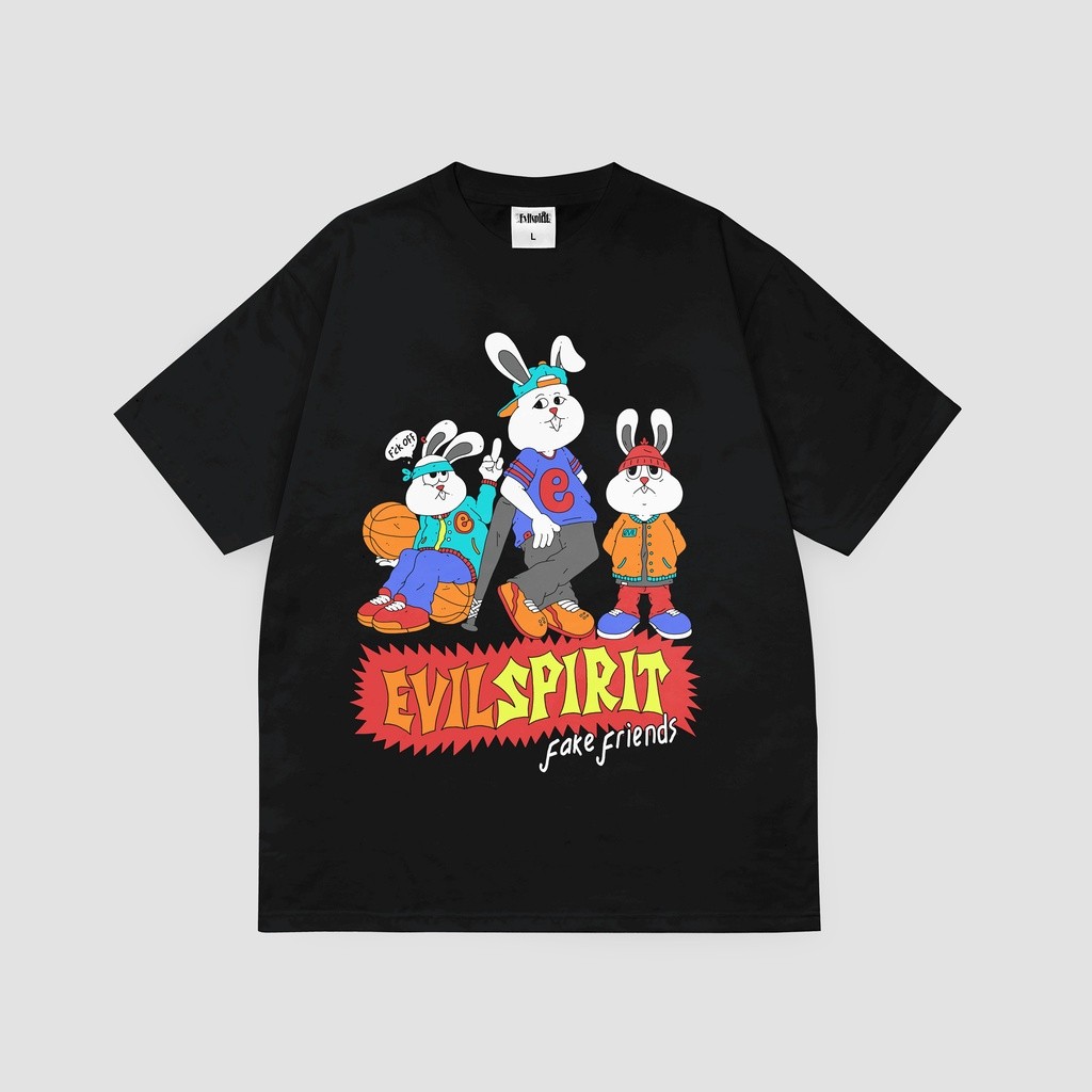 Kaos Unisex EVILSPIRIT KAOS - FAKEFRIENDS BLACK UNISEX