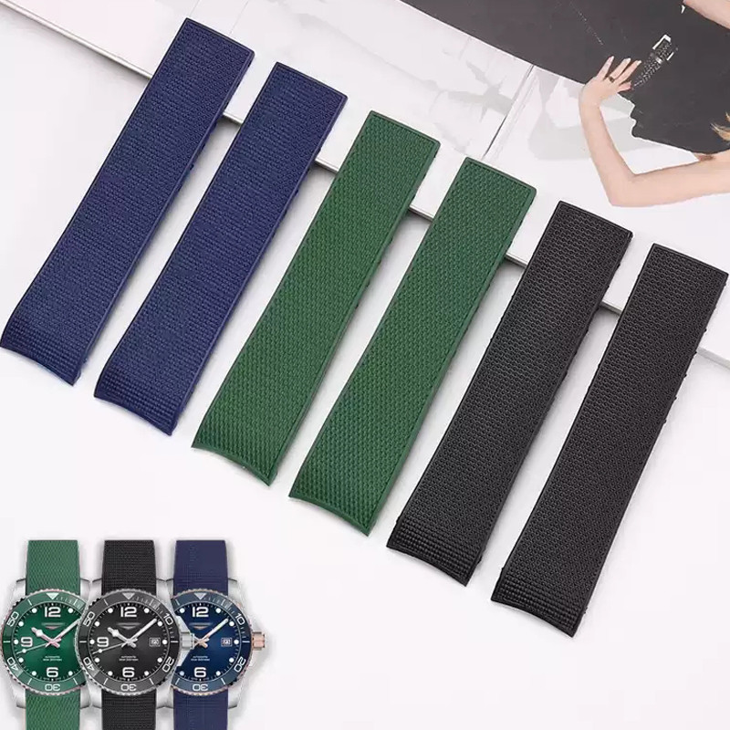 21mm High Quality Silicone Rubber Watchband for Longines hydroconquest L3 Conquest Sports ving Watch