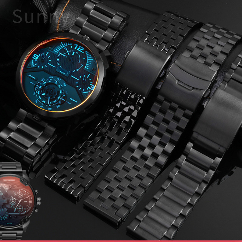 For ESEL Stainless Steel Men's Watch Band Dz7395 Dz4316 Police Large al 22 24 26 28 Double Press Buc