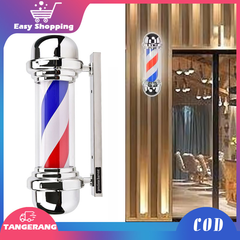 Lampu Barbershop Berputar 58cm Barberpole Lampu Barbershop