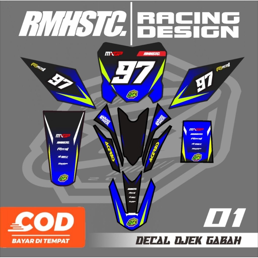 Stiker Motor Ojek Gabah / Taksi - Decal Ojek Gabah PapanCRF