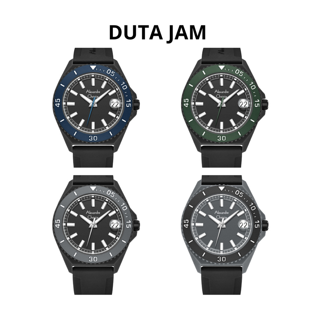 JAM TANGAN PRIA ALEXANDRE CHRITIE AC8693 AC 8693 MDR ANALOG RUBBER