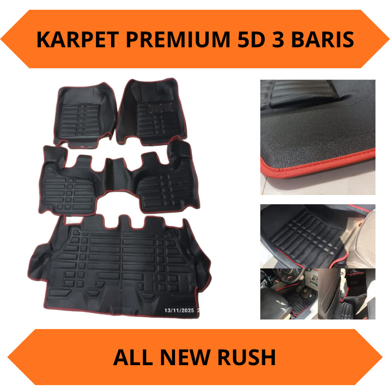 Karpet Mobil 5D Premium All New Rush 2018 3 Baris