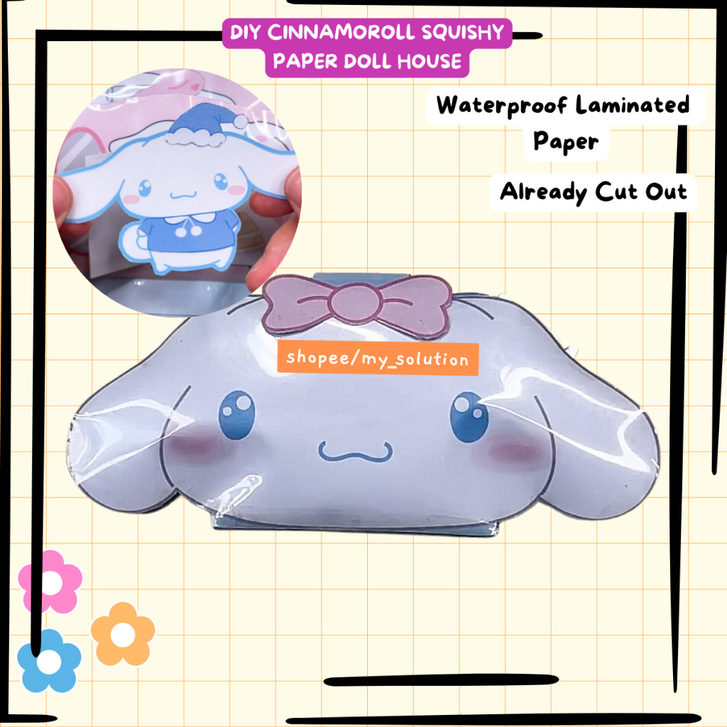 Laminasi Glossy Squishy Sanrio DIY Paper Doll House Book Cinnamoroll Paper Doll House Quite Book DIY