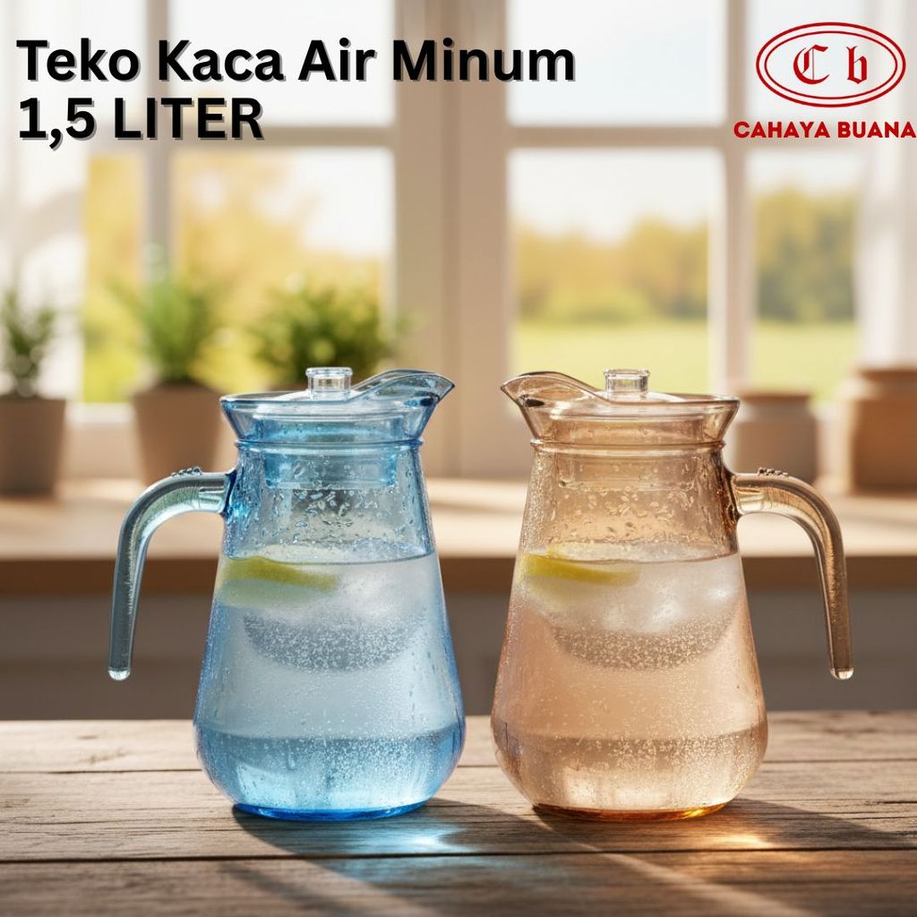 TEKO KACA AIR MINUM 1,5 LITER  / TEKO KACA TEBAL