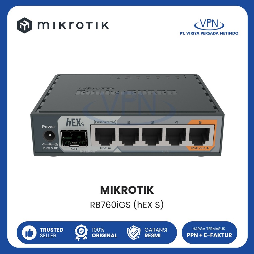 MIKROTIK RB760iGS HEX MT7621A 2 CORE 4 THR 880 MHz/256 MB ORIGINAL