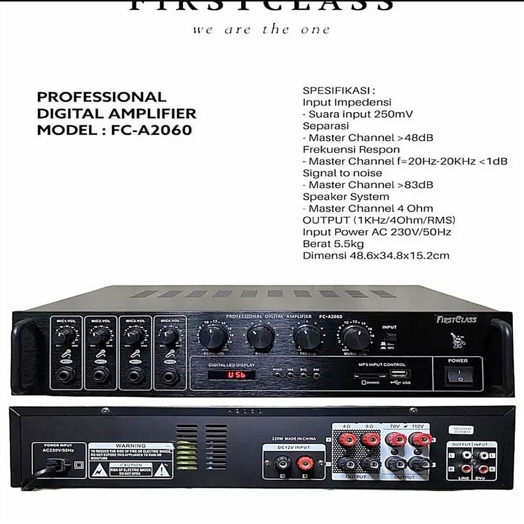 Amplifier TOA Firstclass FC A2060 Bluetooth 120Watt Ampli Toa