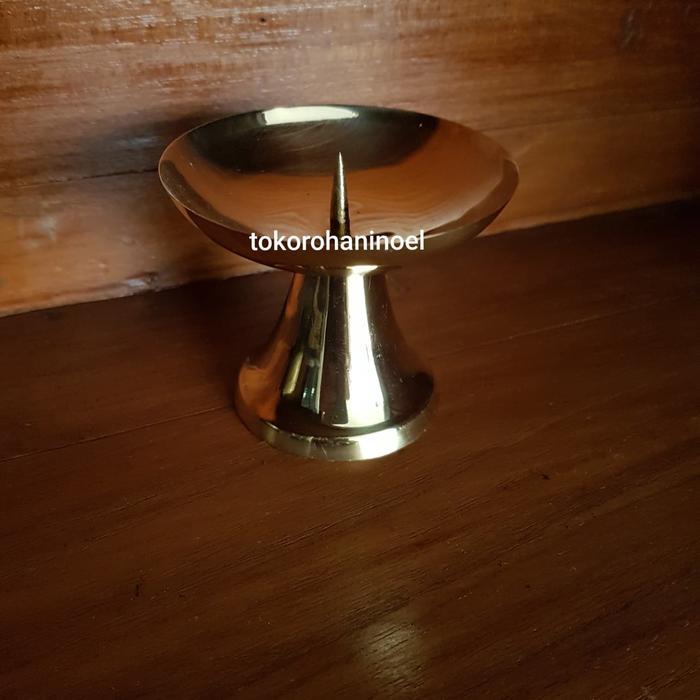 Tempat lilin kuningan Parabola kecil