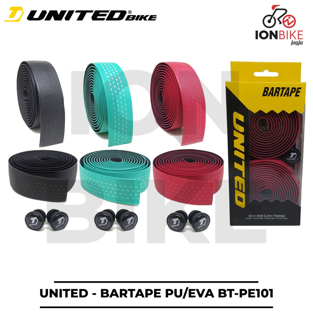 Bartape United Gel PE101 Terbaru Super Tebal 30mm Empuk - Bar Tape Stang Handlebar Sepeda Balap Grav