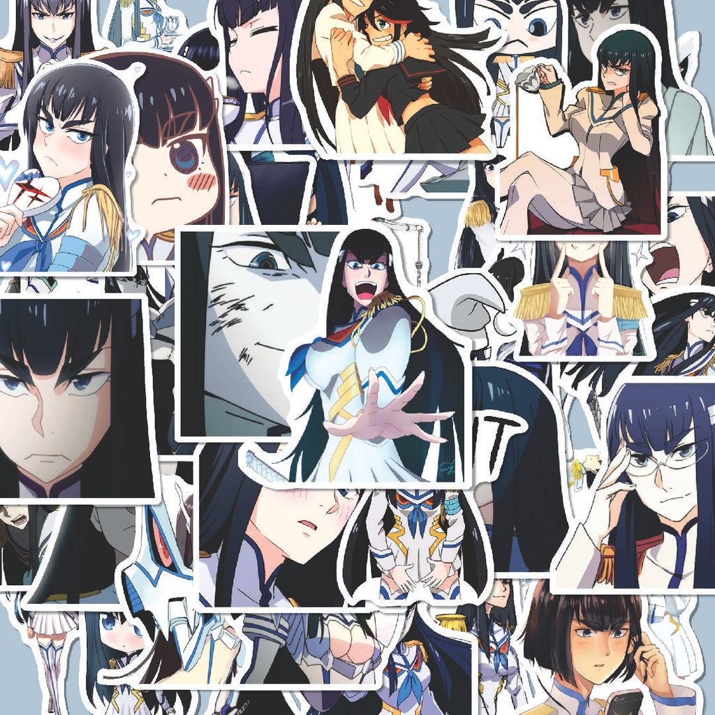 100PCS Lucu Stiker Satsuki Kiryuin Kill La Kill Stiker Aesthetic Stiker Anti Air Stikers Berperekat 