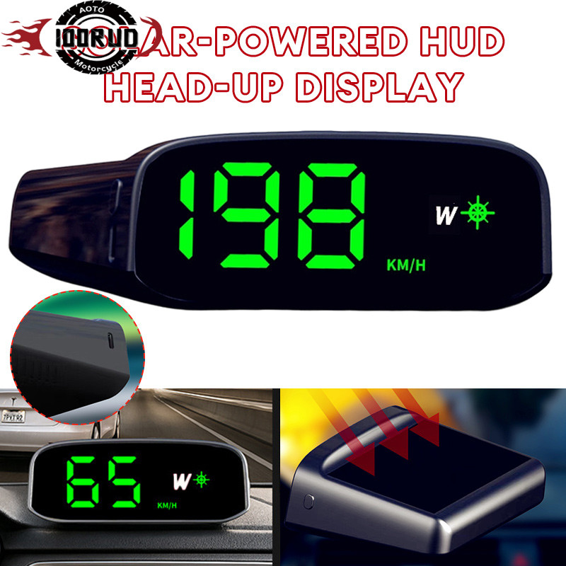 IOORUD Daya surya Speedometer Mobil Digital Speedometer GPS Digital KM/H dengan Tampilan Huruf Besar