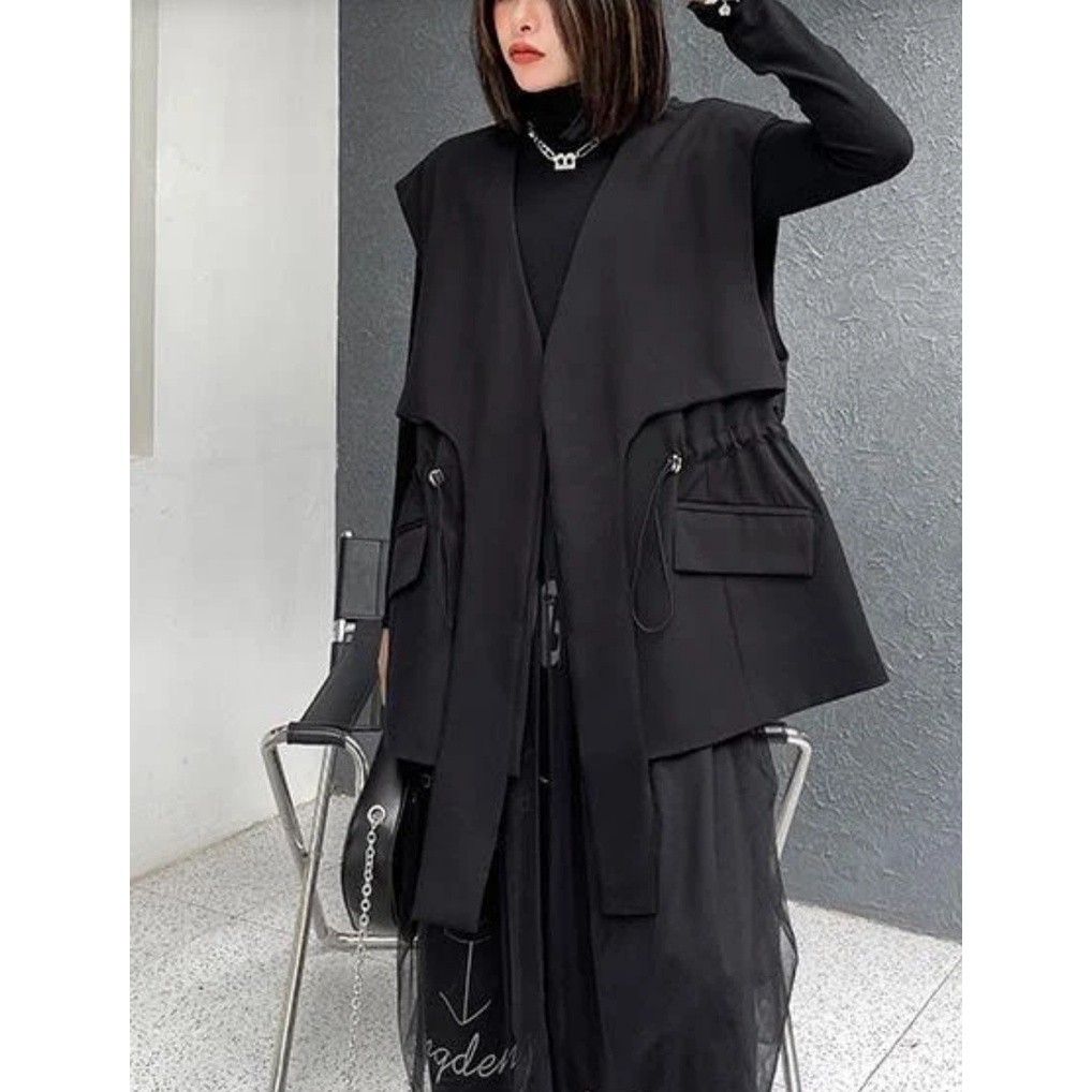 Blazer rompi tali pinggang keren/blazer rompi korean style/blazer wanita