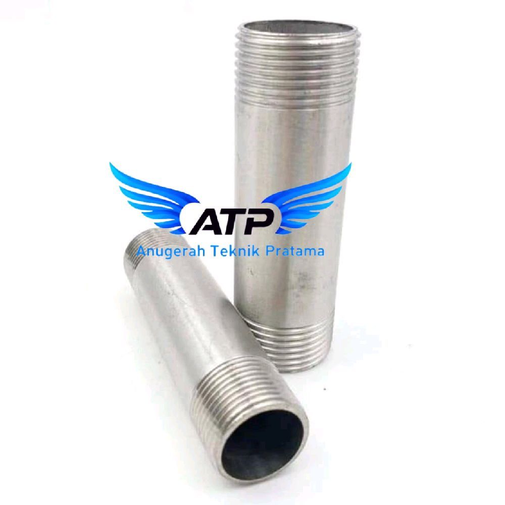 pipa nepel drat ss304 1 inch 10cm