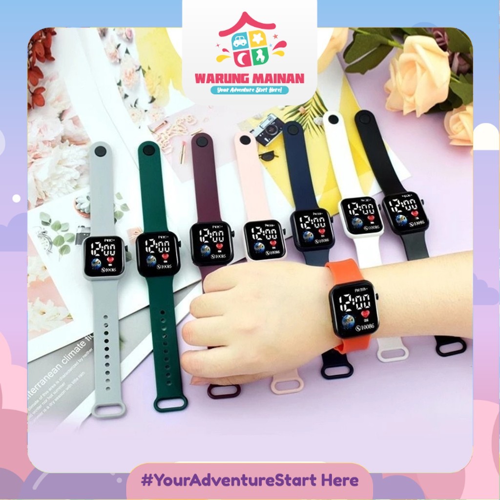 [WARUNGMAINAN] [JA07] Jam Tangan LED Digital Pria Wanita Rubber Electronic Fashion Couple Anak Remaj