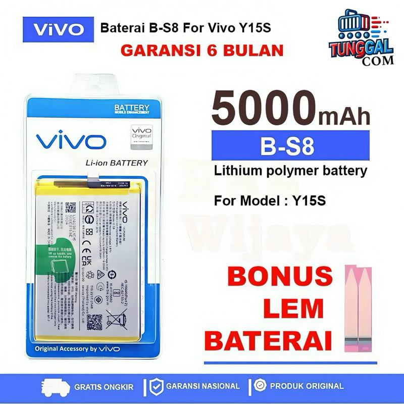 BATERAI B-S8 VIVO Y15S BS8 KUALITAS ORI ((FREE LEM BATERAI))