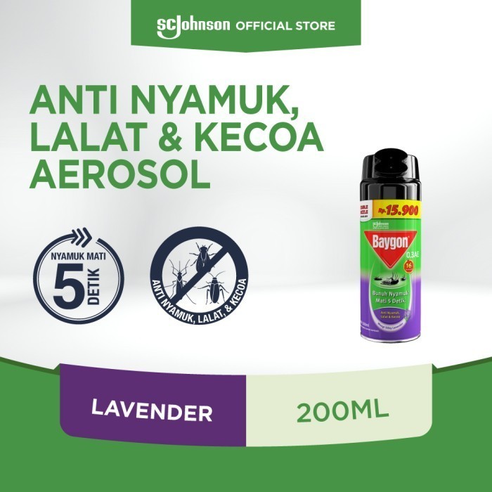 Baygon Aerosol Silky Lavender 200ml