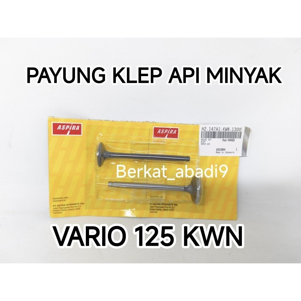[ Aspira ] Payung Klep Api Minyak Vario 125 KWN