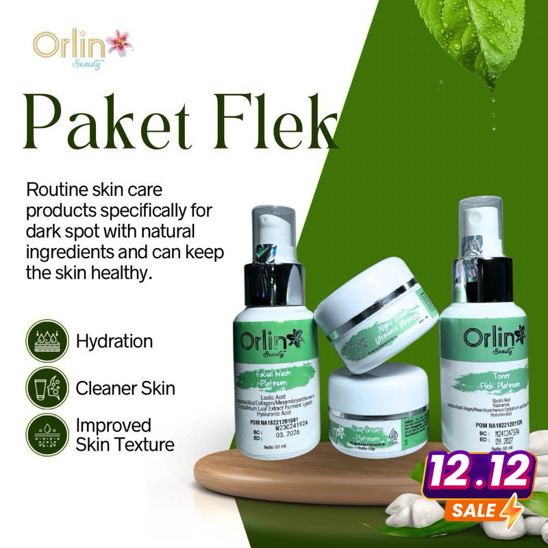 (GRATIS BANYAK BONUS) PAKET FLEK ORLIN BEAUTY / ORLIN BEAUTY SKINCARE/ ORLIN BEAUTY / ORLIN SKINCARE