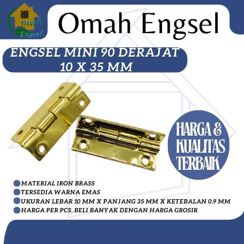 Engsel mini 90 derajat 10x35 mm Engsel Kotak Box Brass tebal kuningan