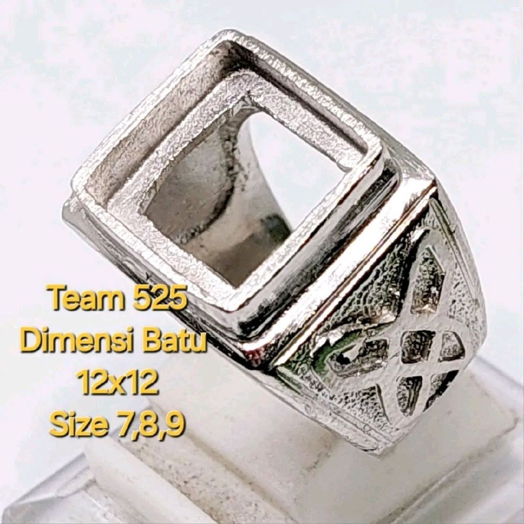 Ring emban alpaka super 12 x 12 eceran / model tanam kotak segi persegi / pengikat ring cincin batu 