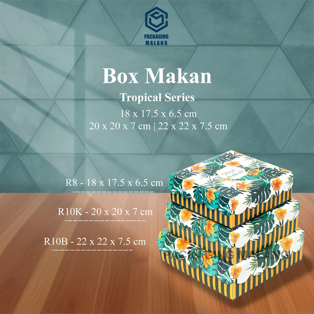 Dus Nasi/Box Kotak Nasi Motif Tropical R10B/uk22x22x7