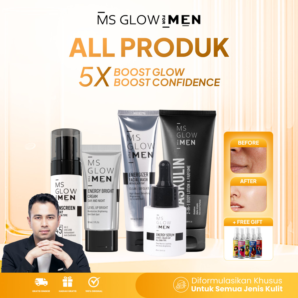 SKINCARE PRIA PENGHILANG JERAWAT DAN BEKAS JERAWAT MS GLOW MEN SKINCARE COWOK MASKULIN