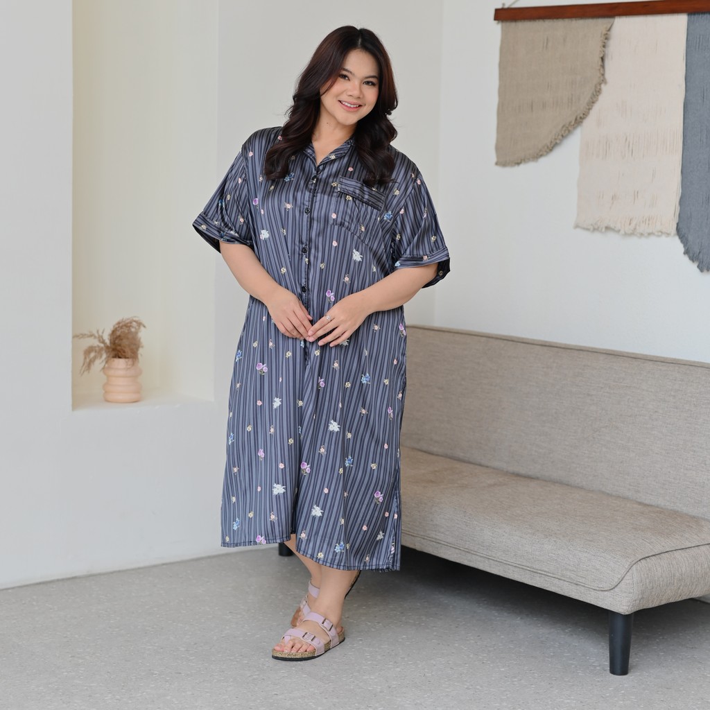Marchemode Aiko Dress Piyama Bigsize Silk Wanita Cantik Nyaman