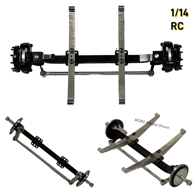 RC 1/14 Truck Metal Non-powered Tilt Front Axle Brake Calipers Leaf Spring For Tamiya 1/14 RC Tracto