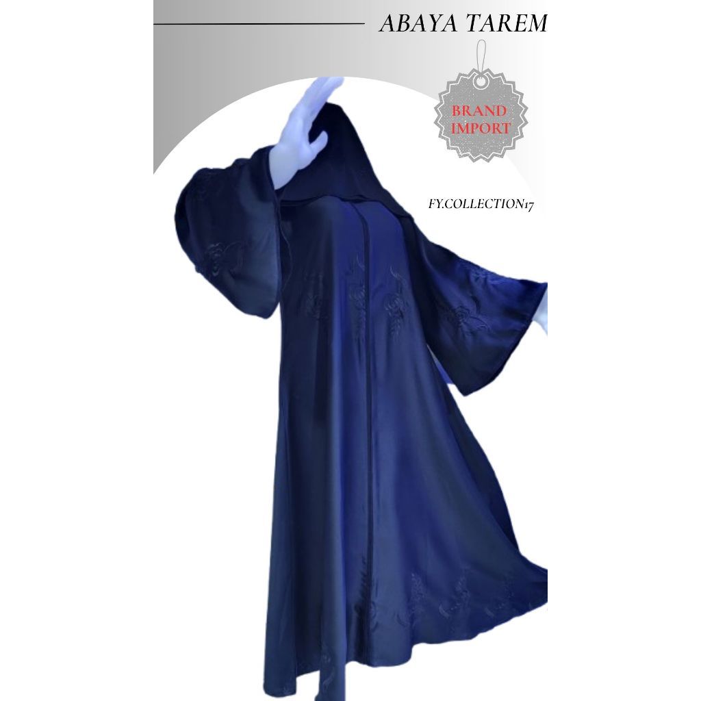 [RF] SET Abaya Tareem Dubai Turki Gamis Elegan Premium Bordir Bunga Mawar dengan hijab Brand Import 