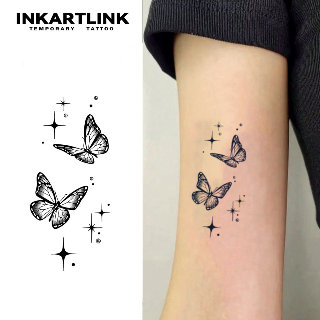 Butterfly temporary tattoo stickers, waterproof magic tattoo, lasts to 15 days fake tattoo, semi per