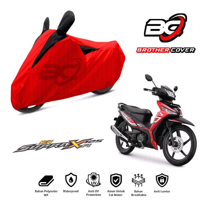 Sarung Motor Supra Cover Motor Supra Penutup Motor Supra Waterproof - Merah
