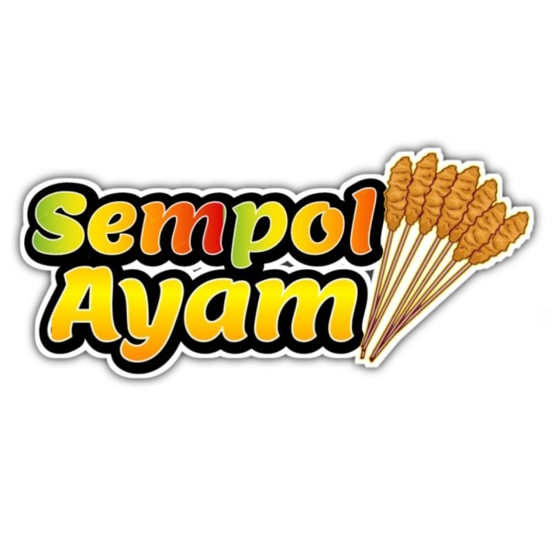 Sticker Sempol Ayam Sempolan Sticker Gerobak Kaca Jualan