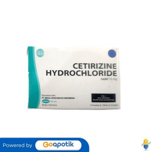 Cetirizine Hydrochloride Mega Lifesciences 10 Mg Box 100 Kaplet