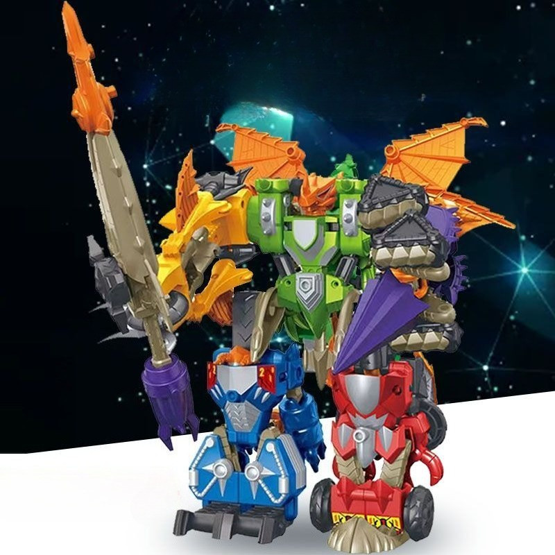 6 IN1 Deformation Meanical Dragon Warrior Action Figure Transforming Robot Toys and Leisure Boys ild