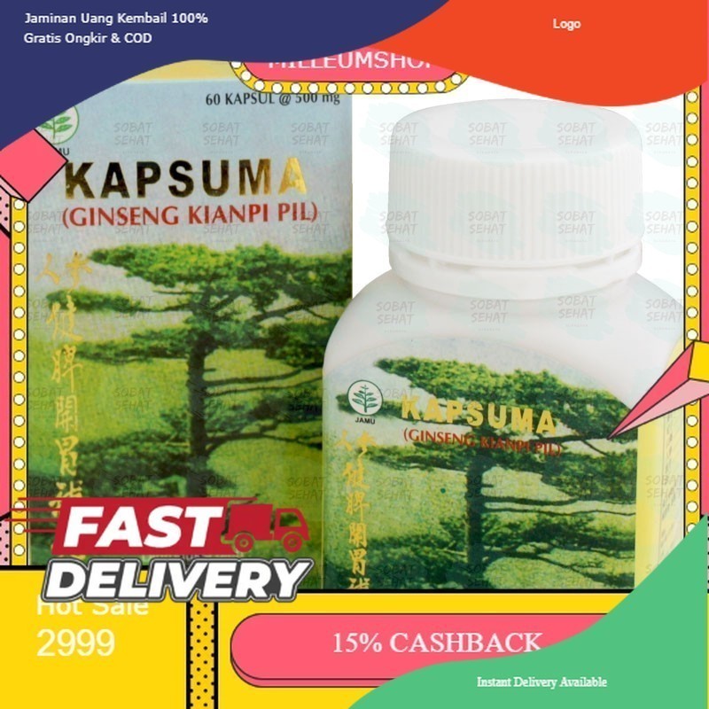 DISKON SALEE READY LANGSUNG KIRIM, Bisa COD Kapsuma Ginseng Kianpi Pil Isi 60 Kapsul Resmi BPOM ~ CN