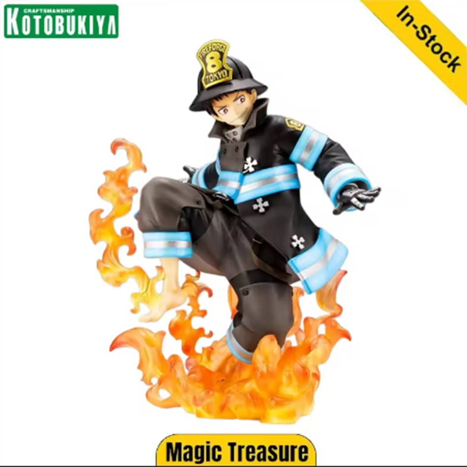 16CM Shinra Kusakabe Figure Anime Fire Force Special Effect Blood Desktop Doll Golf Model Toy Gift C