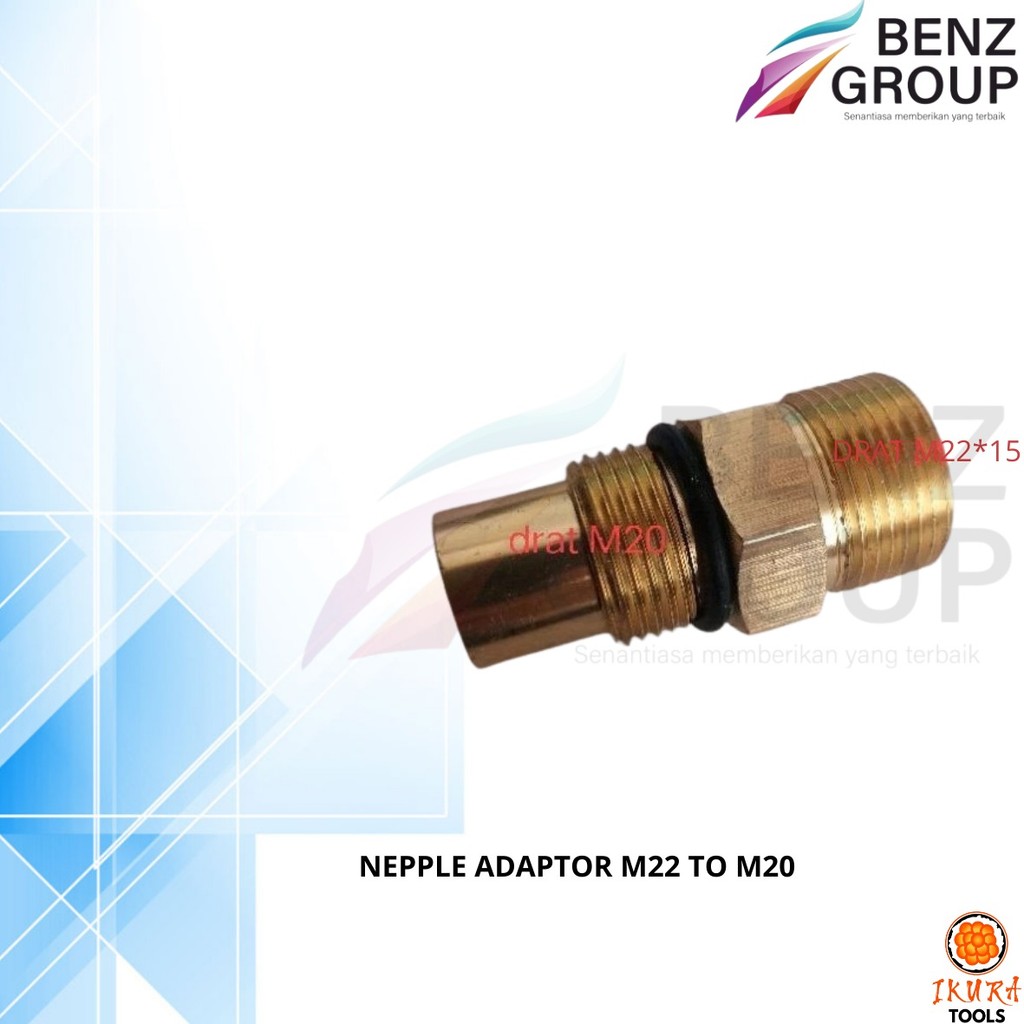 Ikura Tools Nepel Water Pump Jet Cleaner M20 Male To M22 Male - Sambungan Mesin Jet Cleaner Parts He