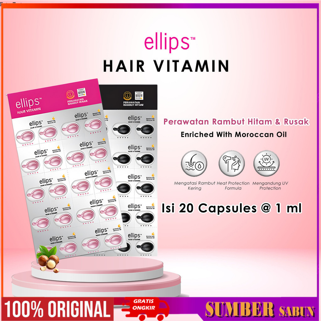 1 Papan Ellips Vitamin Rambut – Total 20 Kapsul, Perawatan Rambut Anti Rontok