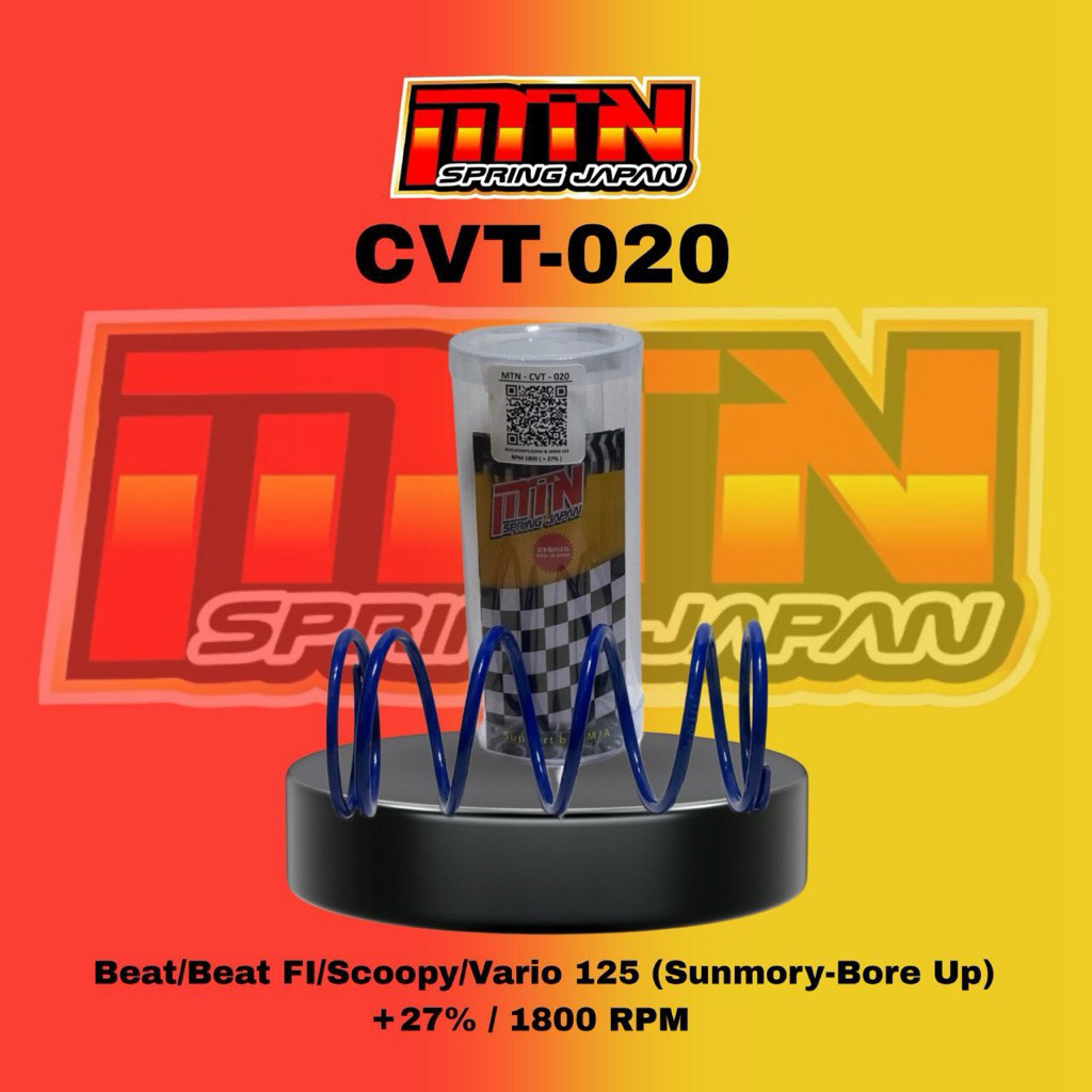 Per CVT Beat,Scoopy,Genio,Vario 125 1800 RPM Sunmory-Bore Up Original MTN Spring Japan CVT-020 Origi