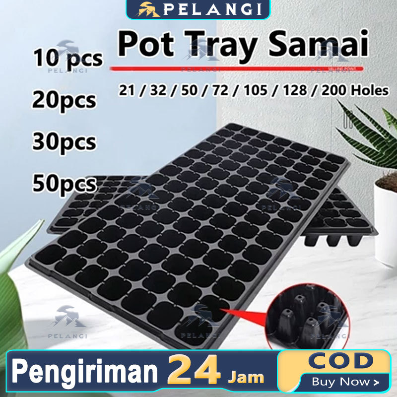 Tray Semai Pot Penyemaian Bibit Tanaman 32 50 72 105 128 200 Lubang Benih Sayur Grosir